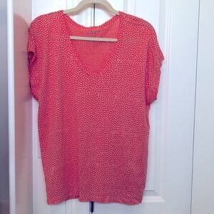 Womens Loft top size m. 100% linen. Corral color.